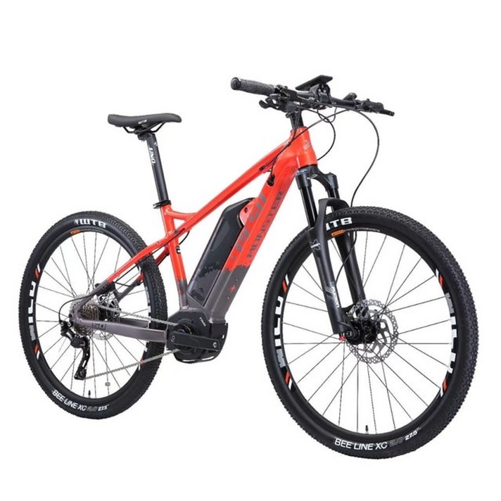 2020 PESUMONSTER XC 27.5inch 전기 산악 ebike 10speed 36V350w 중반 모터 eMTB 스마트 보조 전원 오프로드 자전거, 블랙 레드, 15 인치 프레임