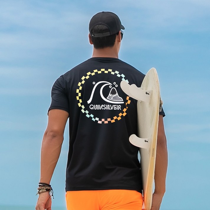 퀵실버 남성 반팔 래쉬가드 QS784BMT
