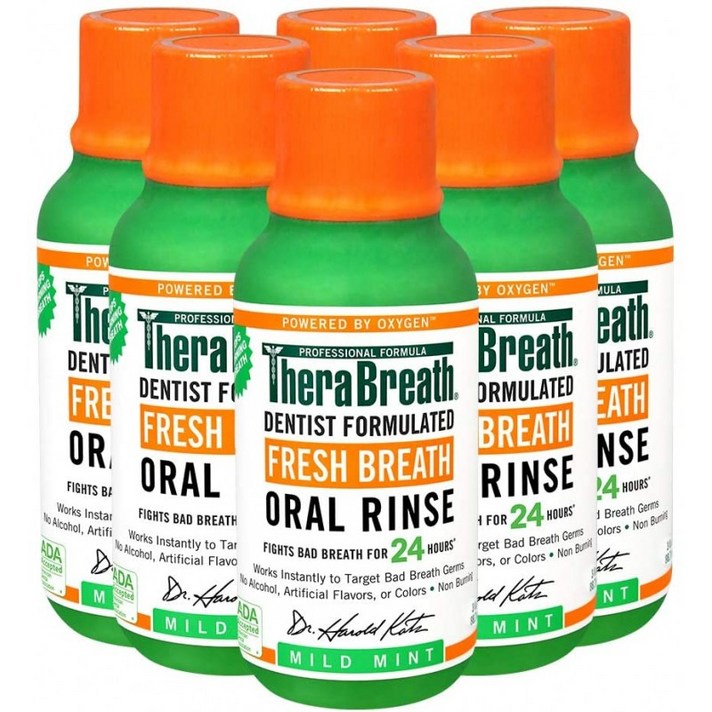 TheraBreath Fresh Breath Oral Rins Mild Mint 3 Ounce 병 Pack of 6 : 뷰티, 1
