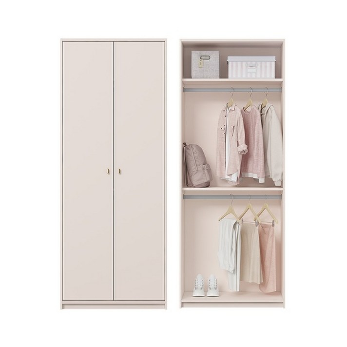 한샘 보나 주니어 옷장 80cm 일반형 2단행거, 컬러:그레이(B)