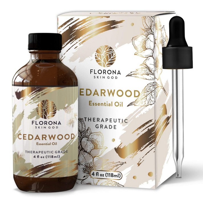 FLORONA 피부 모발 관리 테라피용 순수 씨더우드 에센셜 오일 118ml