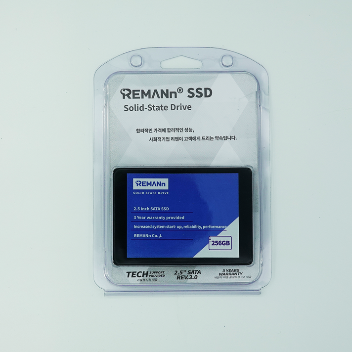 리맨 정품 2.5인치 SATA [리맨 SSD 256G] 외장하드, 단품, 단품
