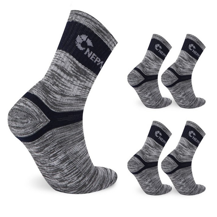 네파 남성용 등산양말 스탠스 장목 5족, 그레이