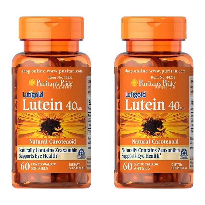Puritan's Pride Lutein 퓨리탄 프라이드 루테인 40mg 60소프트젤 2팩, 1개