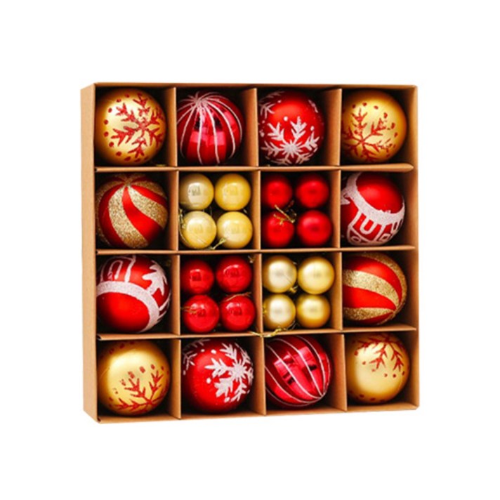 헬로리빙 크리스마스 트리 오너먼트 세트, 레드골드44p, 1개