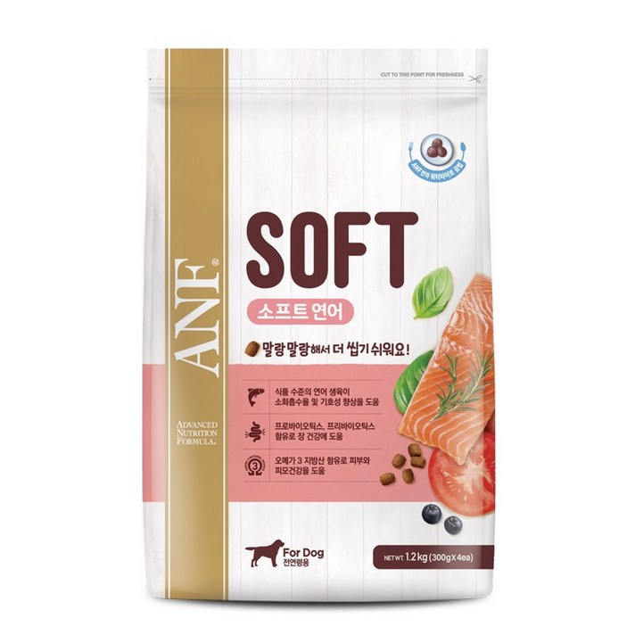 ANF 독 소프트사료 연어 1.2kg 강아지사료