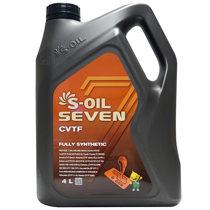에스오일 세븐 CVTF 무색 4L 1개 100 합성 CVT 미션오일 현대기아 SP CVT1 르노 NS3 토요타 WS 혼다 HCF2 GM DEXCVT