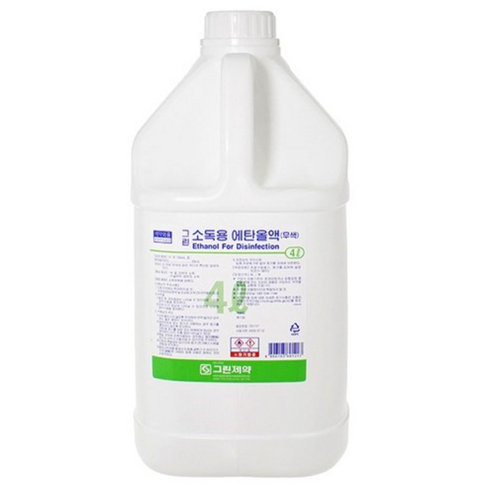 그린 소독용에탄올 4L, 4개