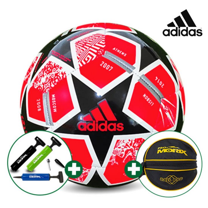 아디다스 피날레 클럽 레드블랙 4호/5호 축구공 공가방 볼펌프, 피날레 클럽 레드블랙 5호+공가방+볼펌프