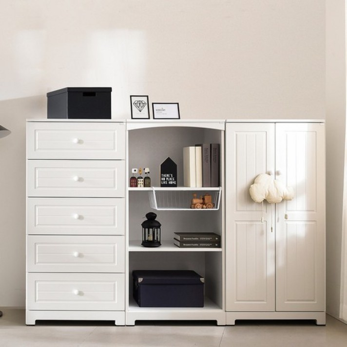 라샘 앙드레 베이비옷장 5단서랍장 책장 베이비장세트 S1740세트, 앙드레 세트 S1740