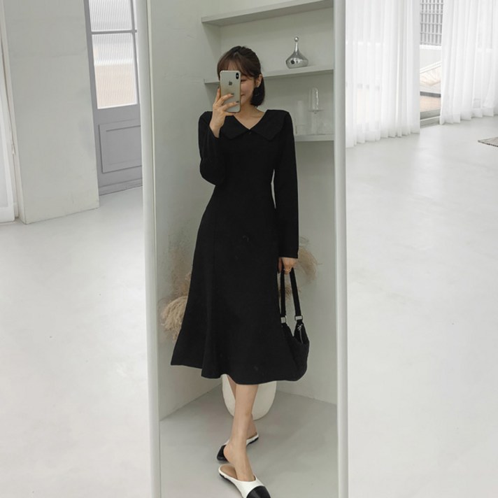 떳다그녀 루빙 카라 롱 원피스