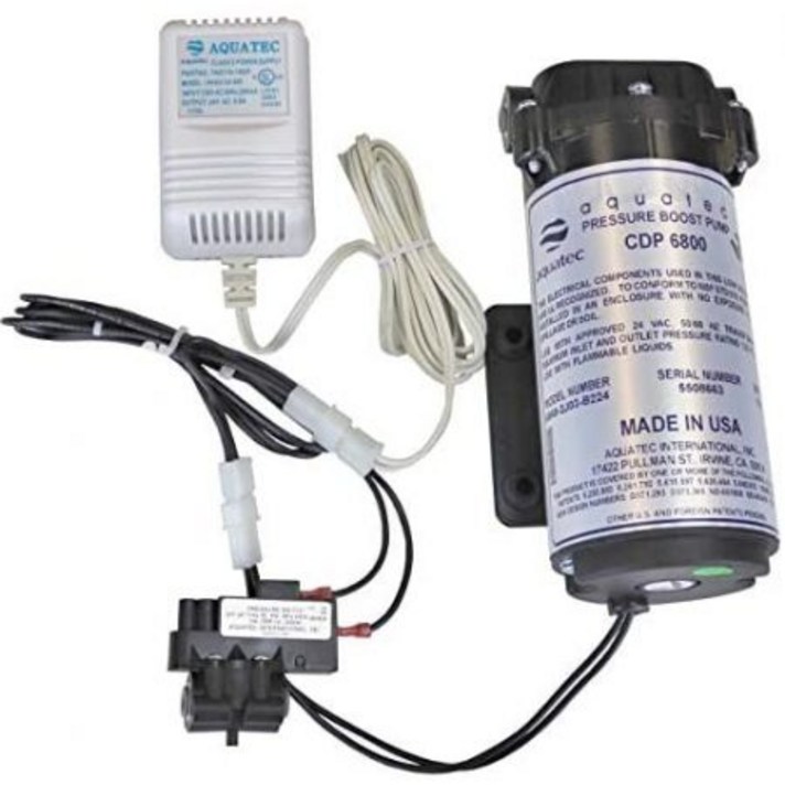 Aquatec 6800 Booster Pump Kit for up to 100 GPD home RO reverse osmosis water filter system Standar, One Color_One Size, One Color_One Size, 상세 설명 참조0