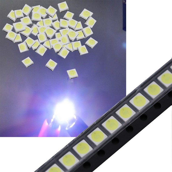 Royalways 50 PC. LED 발광 다이오드 Square 3V 1W Diode Chip, 1개, 하얀
