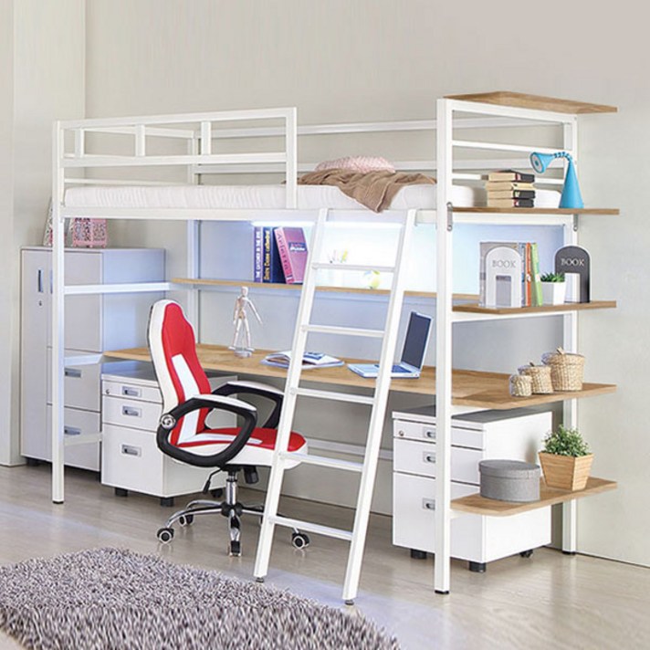 오키멧 북카페 책상 침대 (싱글 수퍼싱글), 화이트(매트제외)