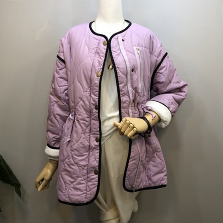 라임브릿지 홀릭 테입 웨이브 누빔 패딩