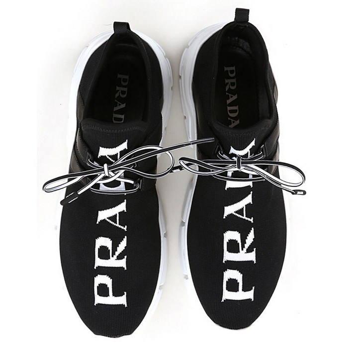 PRADA [프라다]20FW 로고 니트 스니커즈 블랙 1E344L 3V98 F0967