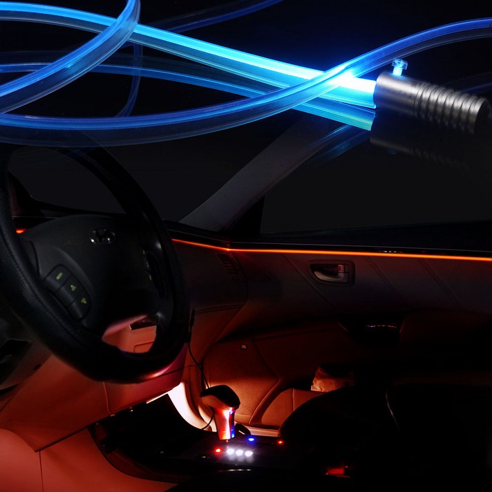 삼항 자동차량 엠비언트 무드등LED 무소음 광섬유 EL와이어, 3W LED아이스블루
