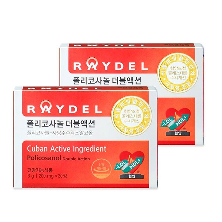 레이델 폴리코사놀 더블액션 200 mg X 30정 김명민 폴리코사놀, 2개, 200mg