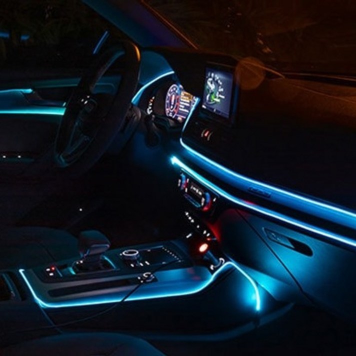 NEW 앰비언트 무드등 신형 EL와이어 광섬유 실내등 LED 무소음, 아이스블루1M세트