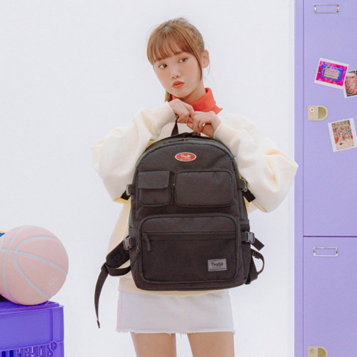 데이라이프 멀티 포켓 백팩 (블랙) 2021년 업그레이드 ver 스트링 학생가방 신학기
