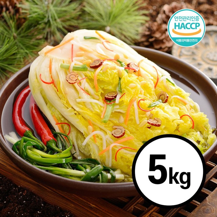 국산 백김치 5kg/10kg HACCP인증 시원하고 깔끔한맛, 백김치 5kg (아이스박스)