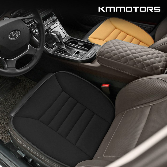 케이엠모터스 편죽부 차량용 메모리폼 방석, 블랙(1P), 편죽부 메모리폼 방석