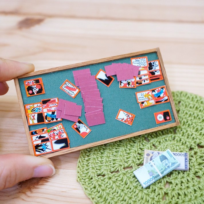 미니미소 미니어처 화투판과 돈다발 세트 (구성옵션선택)/납골당꾸미기/납골당소품
