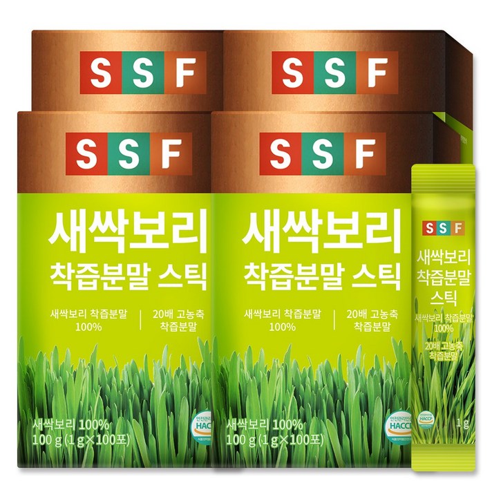 순수식품 새싹보리 착즙 분말 가루 스틱 400포(4박스) 실속형, 1g, 400개
