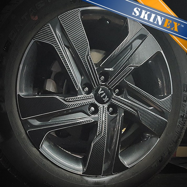 스킨엑스 쏘렌토 MQ4 3D카본 휠스티커 19인치 하이브리드, 쏘렌토 MQ4 19인치 하이브리드 3D카본, 1개