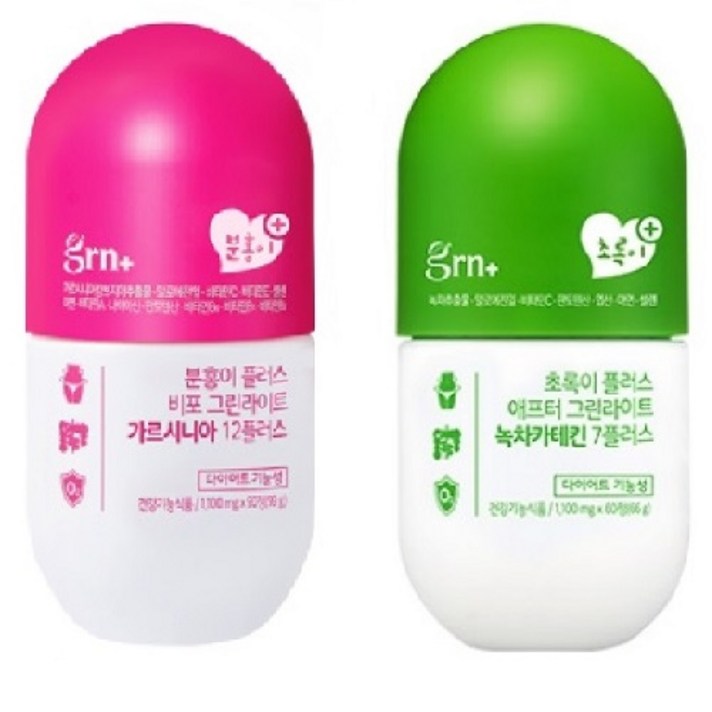 grn+ 시즌2 업그레이드 분홍이+초록이, 60정, 1100mg, 1set