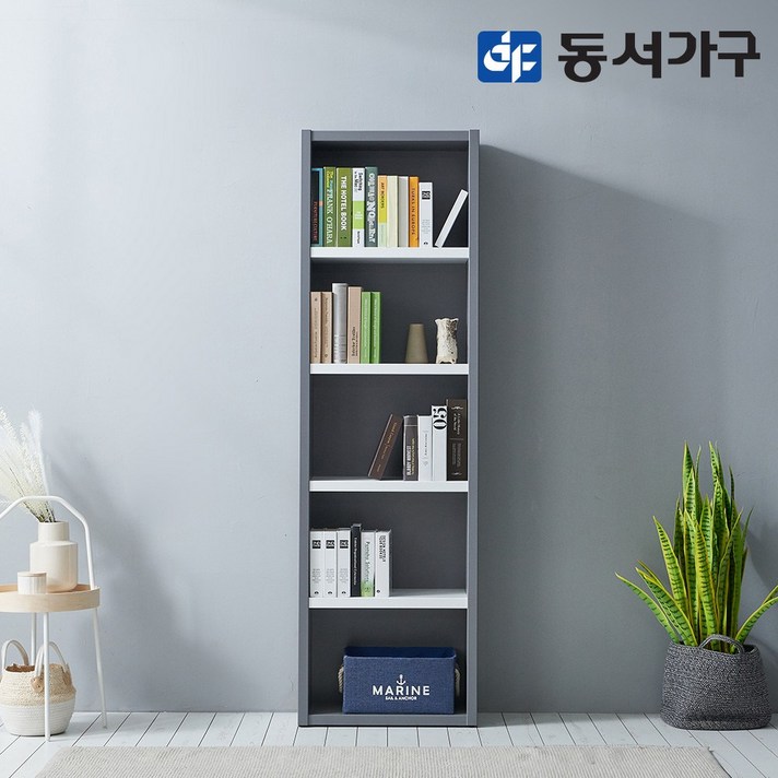 동서가구 피츠 댄디 5단 600 오픈책장 PAC034, 그레이화이트