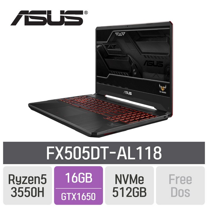 ASUS TUF FX505DT-AL118, 16GB, SSD 512GB, 미포함