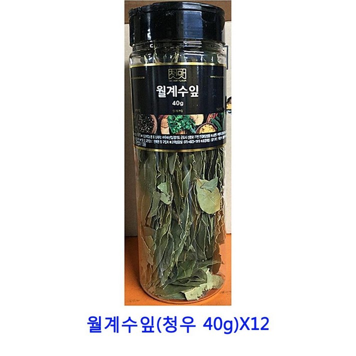 [C.P] 업소용 식자재 월계수잎(청우 40g)X12 페페론치노 자연한알 시즈닝 소고기다시다 마늘후레이크 다시팩 짬뽕다시 육수팩 정향 대용량라면스프 후리가케 사골분말 라면스프 향신료 치킨스톡 혼다시 가쓰오부시, 단일상품