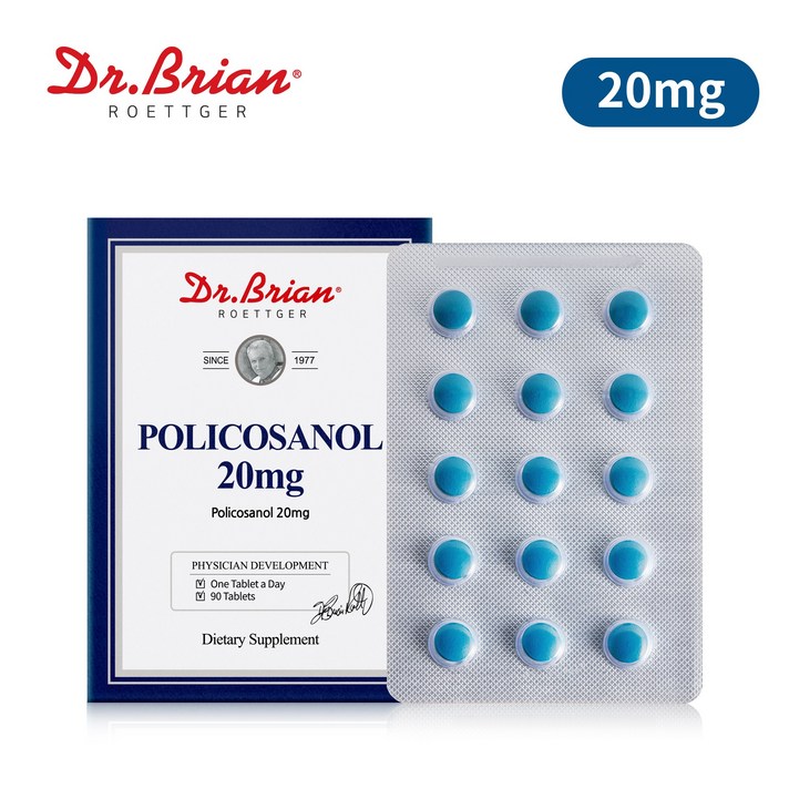 닥터브라이언 6차재입고 폴리코사놀 20mg 90타블렛(3개월분)콜레스테롤개선, 1box