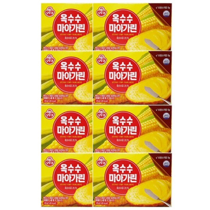 오뚜기 식물성 버터 옥수수 마가린, 8개, 200g