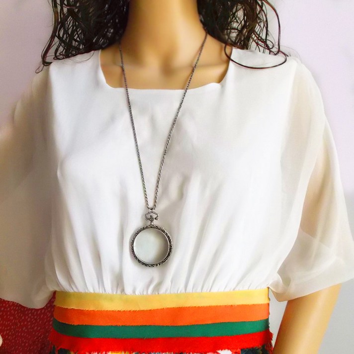 10배 목걸이 확대경 한혜연 패션 예쁜 돋보기, 단일