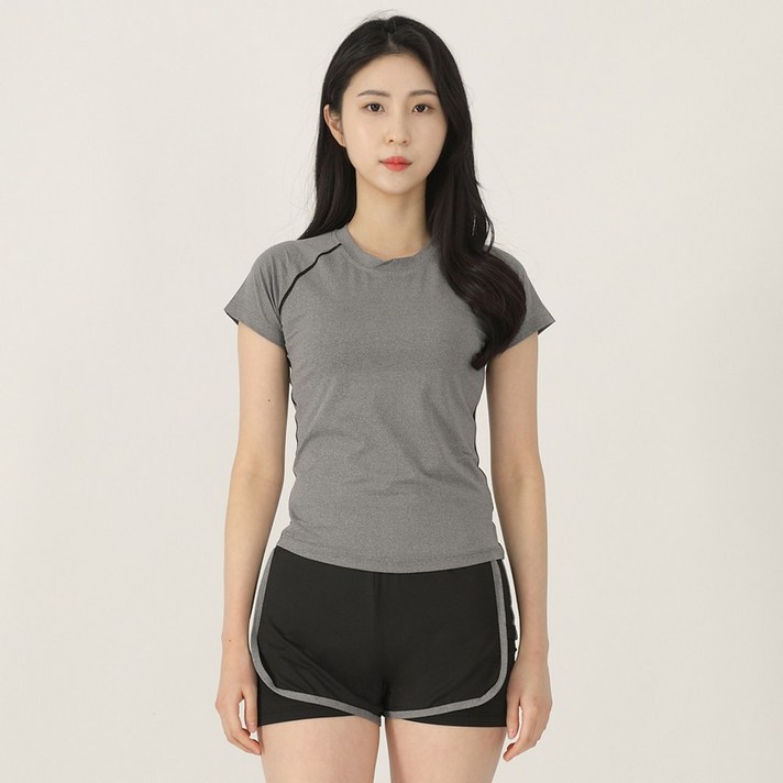 나야스타일 여성용 요가복 에어 딜라잇 라인 숏 슬리브