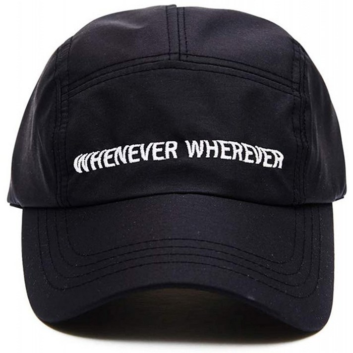 [비에스라빗토] 남녀 공용 자수 가공품 나일론 투톤 로우 캡 캠프 캡 WEWE 5PANEL BLACK [FREE] [병행 수
