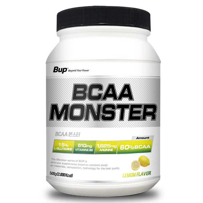 BUP BCAA몬스터 레몬맛 아미노산 헬스보충제 BCAA, 1통, 500g