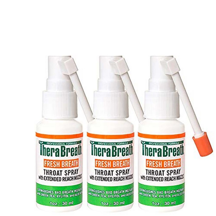 (무료배송)THERABREATH Fresh Breath 테라브레스 프레시 브레스 구취제거 일회용가글 마우스스프레이 1oz(30ml) 3팩, 1세트