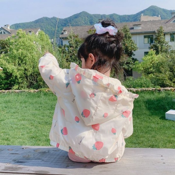 여아바람막이 아기 후드집업 봄점퍼 봄잠바 딸기 윈드브래이커