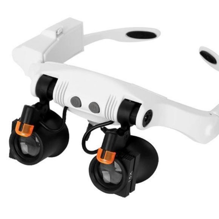 알로하 초집중 미세작업 안경형 확대경 최대21배율 돋보기, 1개, 화이트