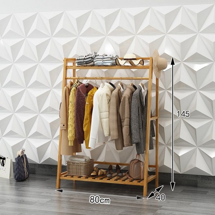 소형 원목 행거 낮은 가구 초등학생 미니멀 옷장 예쁜 원목 수납 2단, E