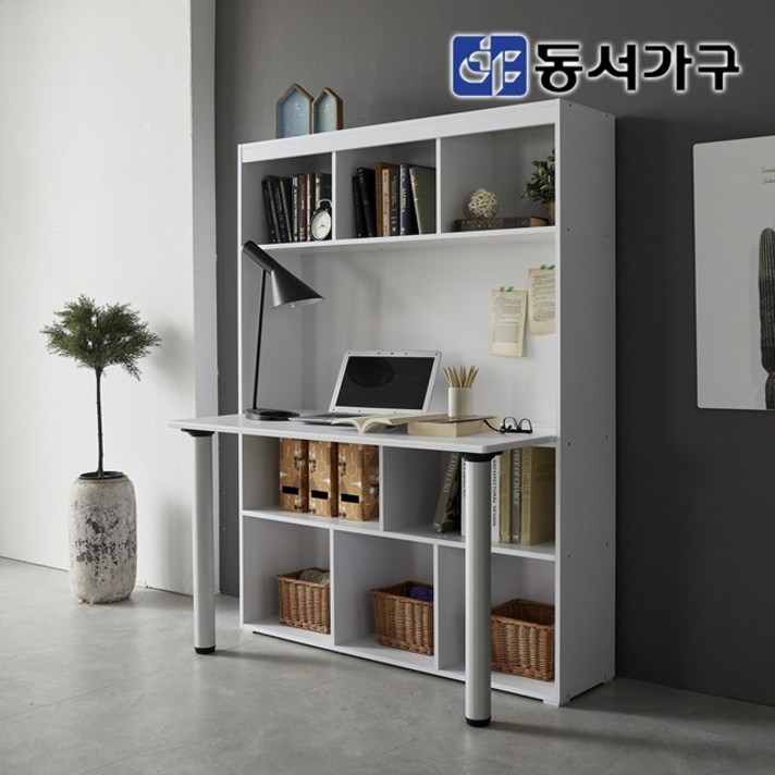 동서가구 전면책상 세트 DF636011, 화이트