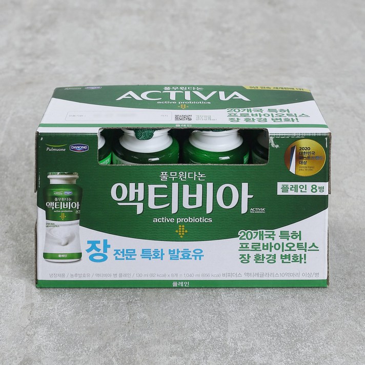 [메가마트]풀무원 액티비아 플레인 130ml*8, 1개