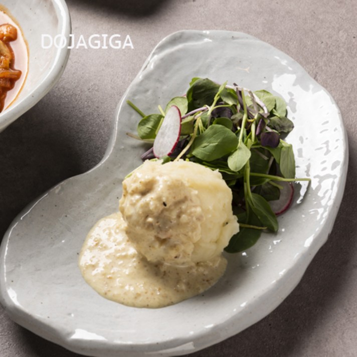 도자기가 도자기그릇 메인접시 도자기그릇 샐러드다과접시 고목, 유유