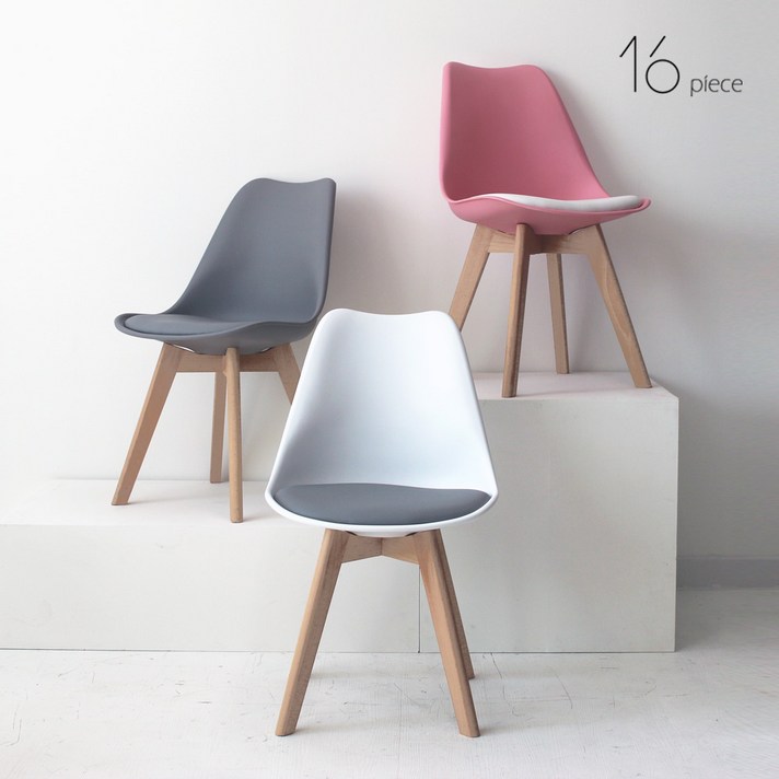 16피스 인테리어 카페 화장대 에펠 의자 멜 쿠션, 블랙