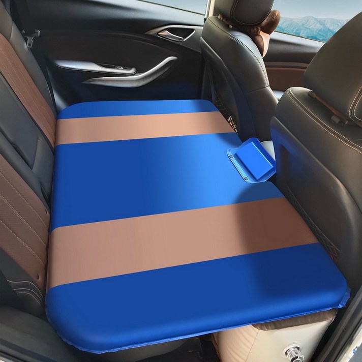 차박 자충 에어 매트 (자동차 승용 세단 승용차 뒷자석 차박매트) 일반형 고급형 2종, 샴페인블루, PVC