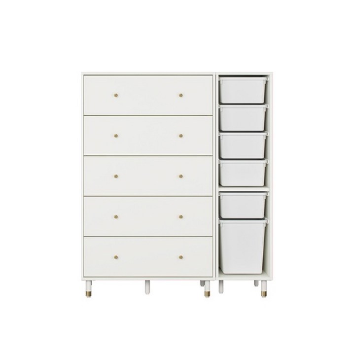 한샘 보나 5단 서랍장세트 114cm (다리), 컬러:그레이(B)