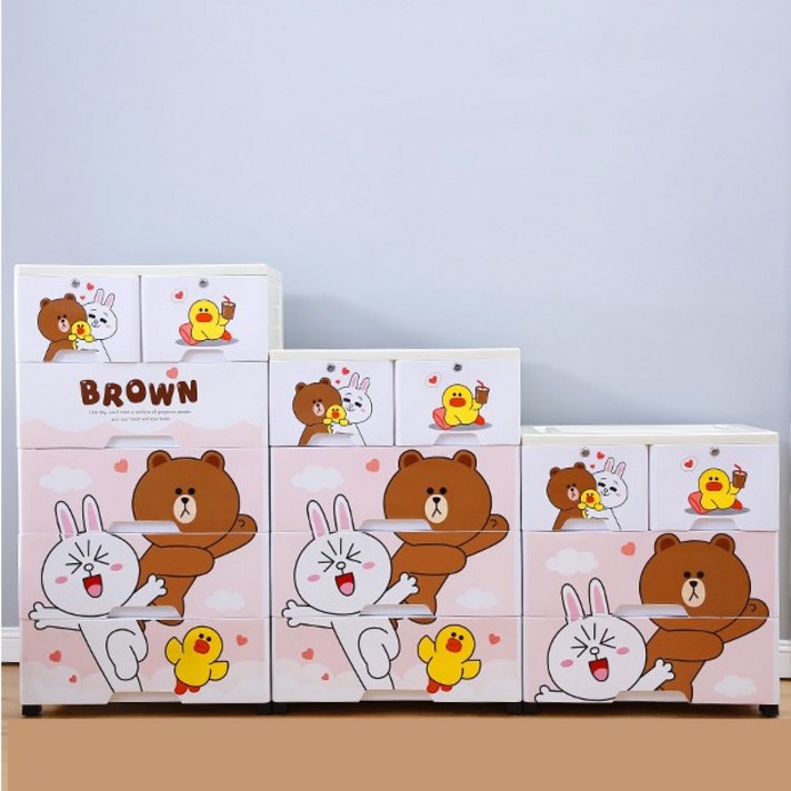 MOLY 키즈 캐릭터 플라스틱 옷장 J2336, 3층, 옵션A 47cm